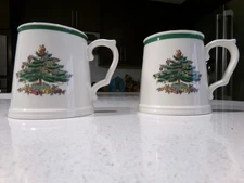 SPODE CHRISTMAS TREE LOT OF 2 TANKARD STEIN MUGS
