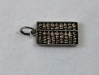 Vintage Miniature Movable 3d Abacus Silver Tone Metal Charm