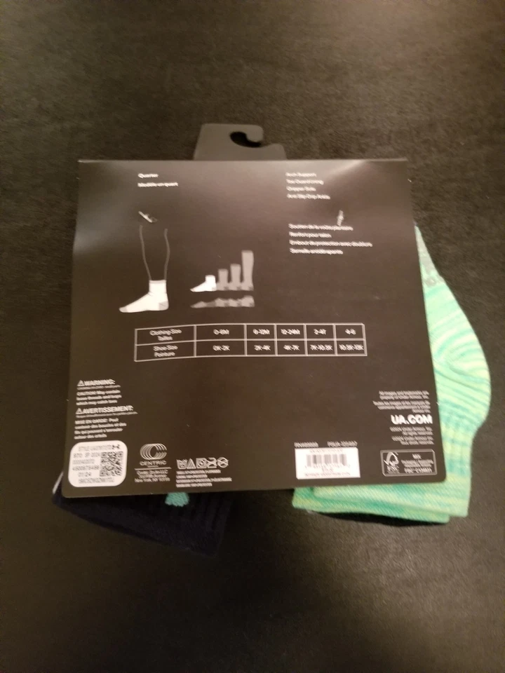 UNDER ARMOUR мальчиков носки 1/4 экипажа легкий школы 6 пара обуви размер 10,5-13K - Изображение 2 из 4