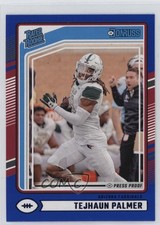2024 Panini Donruss Rated Rookie Blue Press Proof Tejhaun Palmer #384 0y3