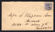 USA Trenton NJ 1860s Train #114 Locomotive 3c with Straight Edge on Cover