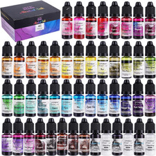 48Pcs Concentrated Alcohol Ink Set, Vibrant Colors Alcohol-Based Resin Ink for E