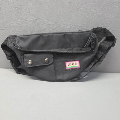 Vintage Gitano Fanny Pack Black Waist Bag Nylon Belt Bag 80s 90s Bin b