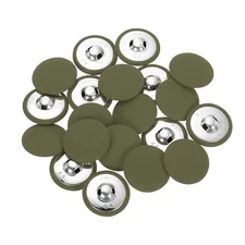 20Pcs Fabric Cloth Covered Button, 28mm 44L Metal Shank Buttons, Army Green