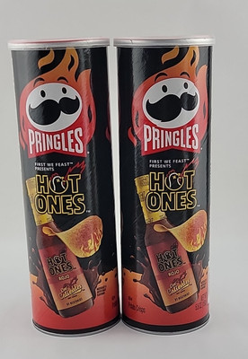 2 New Limited Edition Pringles HOT ONES Los Calientes Rojo Potato Chips 5.5oz