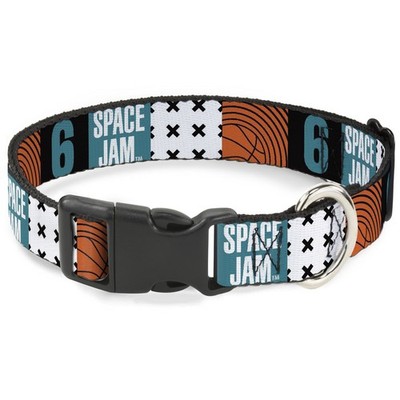 Plastic Clip Collar SPACE JAM Number 6 Blocks Black/Turquoise/White/Red NARROW-S