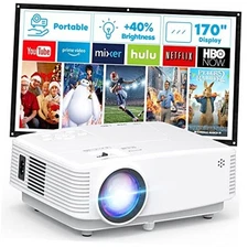 Mini Portable Projector 1080P Full HD Supported, Movie Projector manual focus
