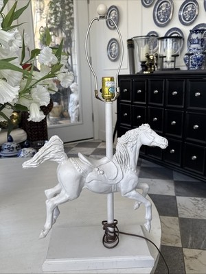 Vintage Porcelain Carousel Horse Lamp  House Of Lloyd No Shade - 27.25 
