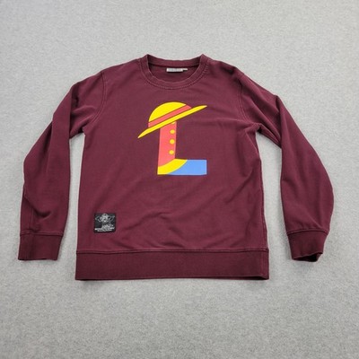 One Piece Sweatshirt Mens Medium Red Monkey D Luffy Graphic Pullover