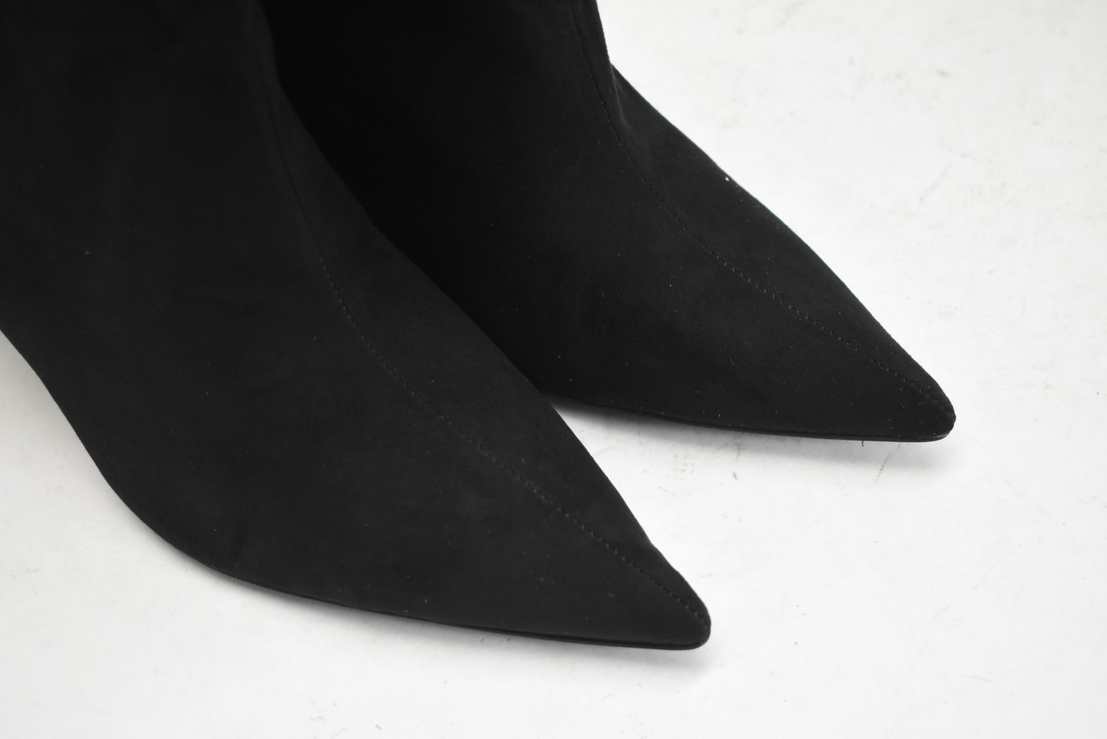 H&M Boots Womens Size 8.5 Black Sock Mid Calf Pointed Toe Stiletto Heel New thumbnail 5