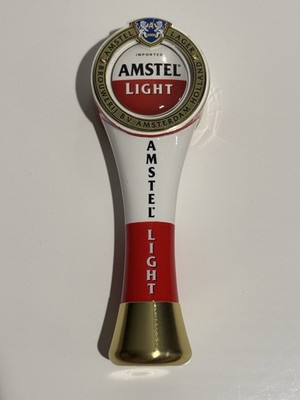 Amstel Light Beer Tap Handle / Knob White Red Gold Draft Pull - Breweriana