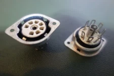 2 Ea Vintage USA Made  7 Pin Ceramic Vacuum Tube Socket