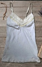 Abercrombie Fitch Vintage Y2K Babydoll Camisole Tank Top Lace Trim Bra Free S