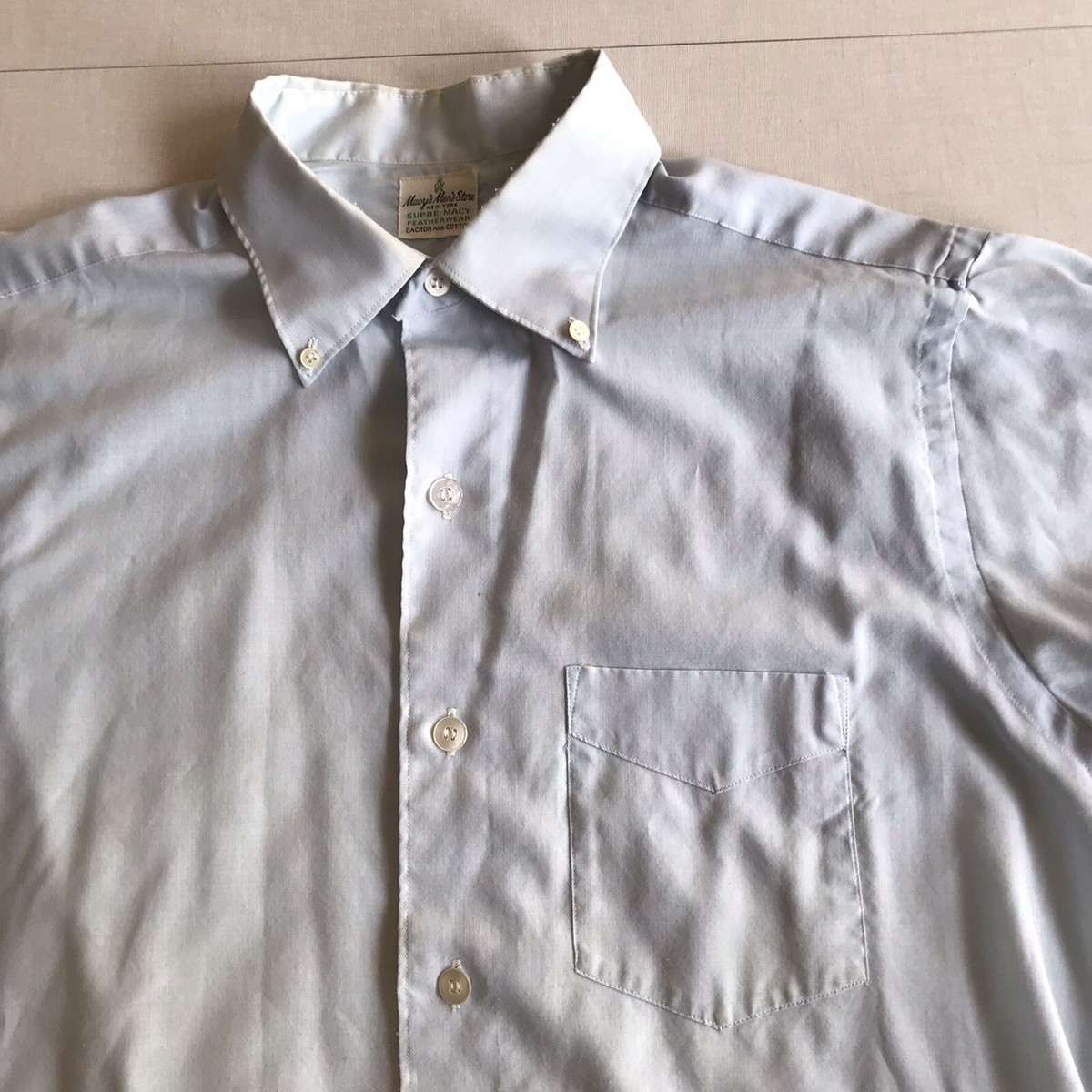 Vintage Macy's Mens Store Polyester Short Sleeve Shirt Supre-Macy 60s | eBay