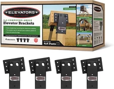 4X4 Elevator Brackets, Double Angled Construction-Grade Steel, Ideal for Hunting
