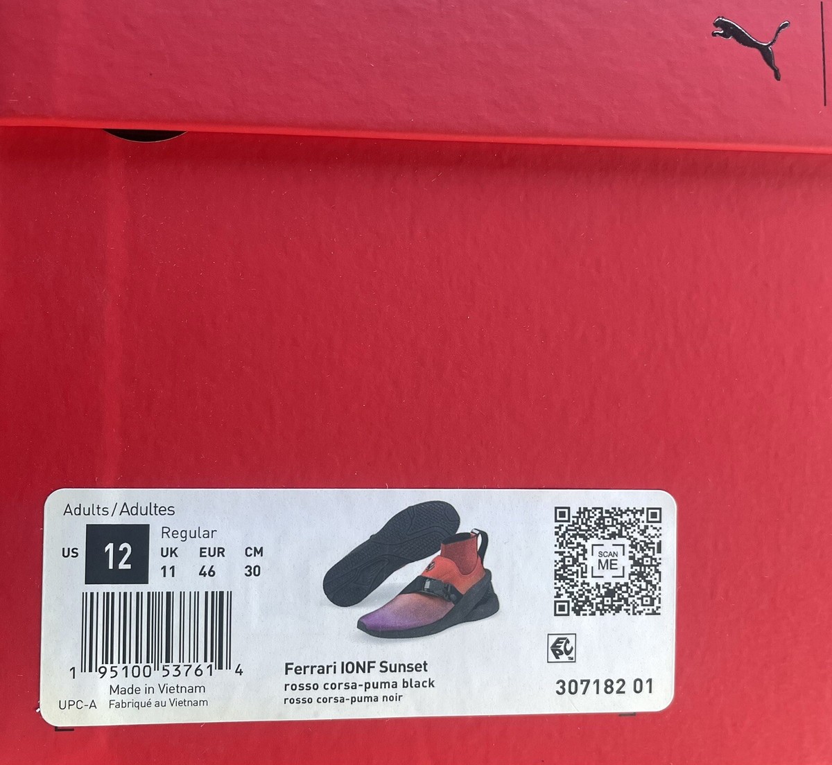 $650 PUMA x Ferrari ION F Pool Shoes Red Black Sunset 307182  display picture 1