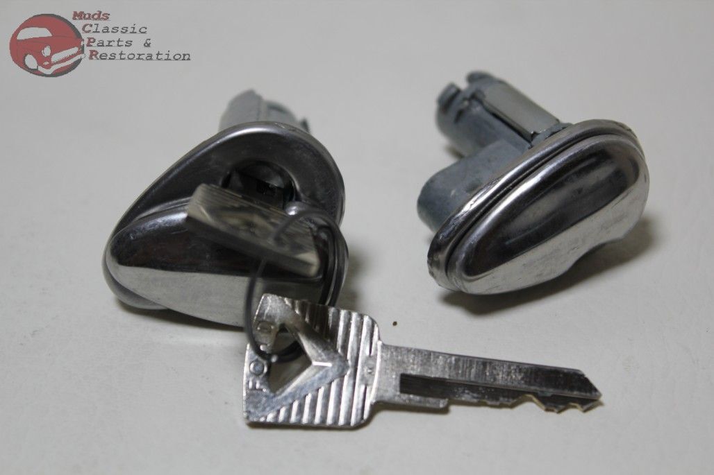 52-58 Ford Car 53-60 Truck Door Lock Cylinders w OEM Keys