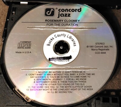 Rosemary Clooney - For the Duration - CD DISC ONLY, No Case, Art or Tracking