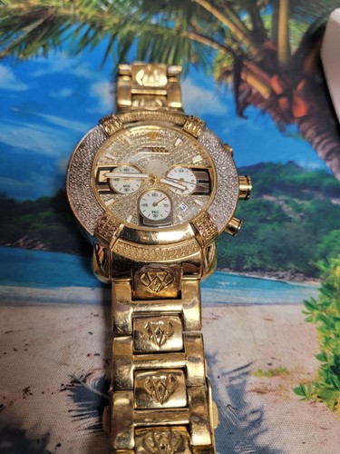 Aqua Master Pave Dial Bezel Mop Sub Chronograph Quartz new battery - Picture 4 of 14