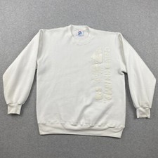 VTG Cape Cod MA Sweatshirt Mens Large L White Puff Print Pullover Crewneck USA