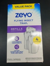 Zevo Flying Insect Trap, Fly Trap Refill Cartridges (4 Cartridges)