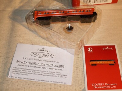 2003 Hallmark Tree Ornament:  Lionel SP Daylight Observation Car.  Lights, w/OB.
