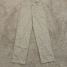 George Boys Size 14 Pants Straight Leg Twill Khaki Flat Front Adj. Waist New