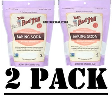 2 PACK Bob's Red Mill Baking Soda Gluten Free 16 Oz (Total 32 Oz) EXP: 06/2027