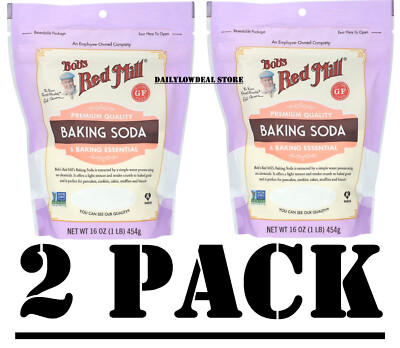 2 PACK Bob's Red Mill Baking Soda Gluten Free 16 Oz (Total 32 Oz)