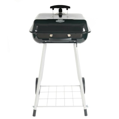 Expert Grill 17.5'' Square Steel Charcoal Grill with Wheels, Black, New