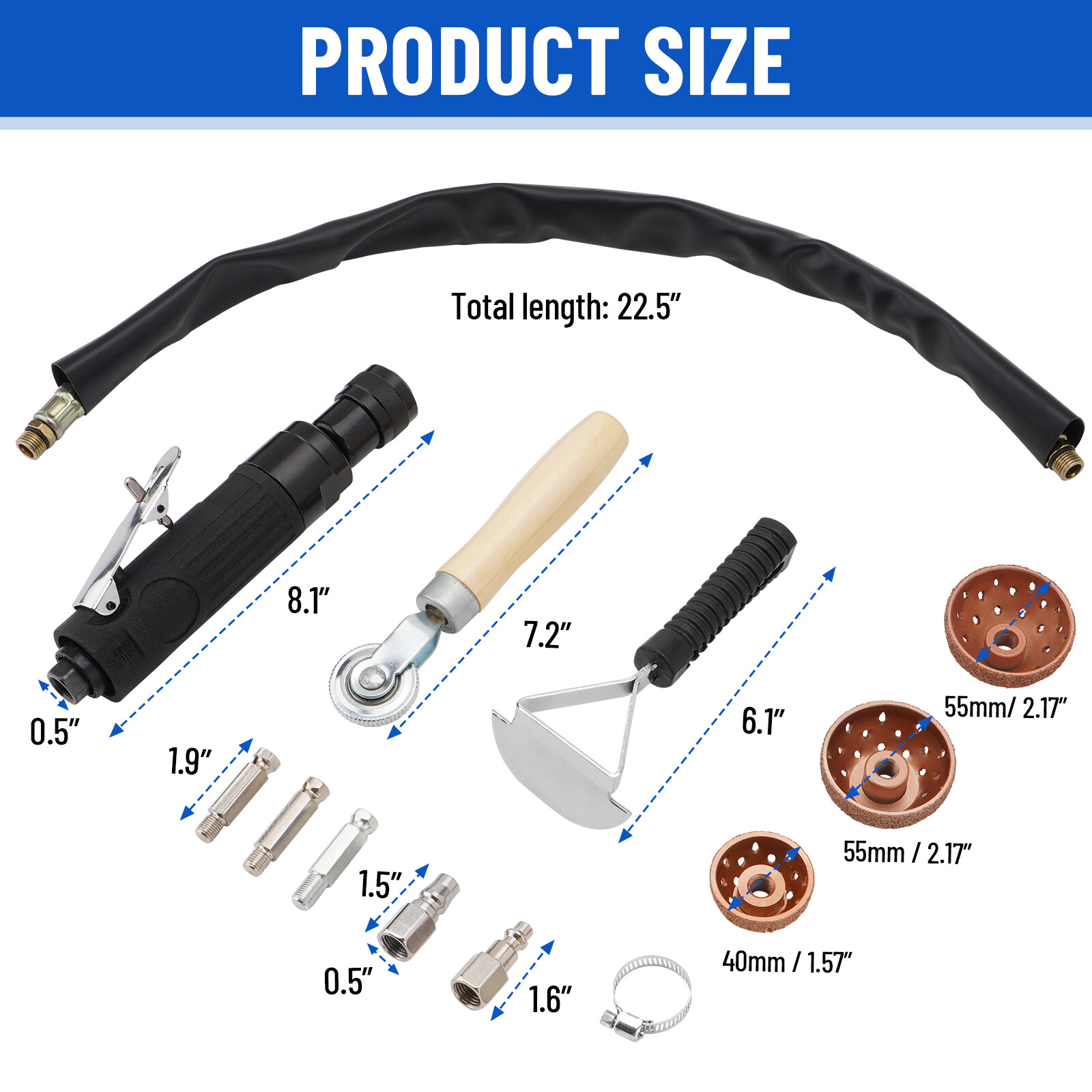 Tire Repair Set Includes 2500Rpm Low Speed Air Tire Buffer Tire Patch Roller Tir