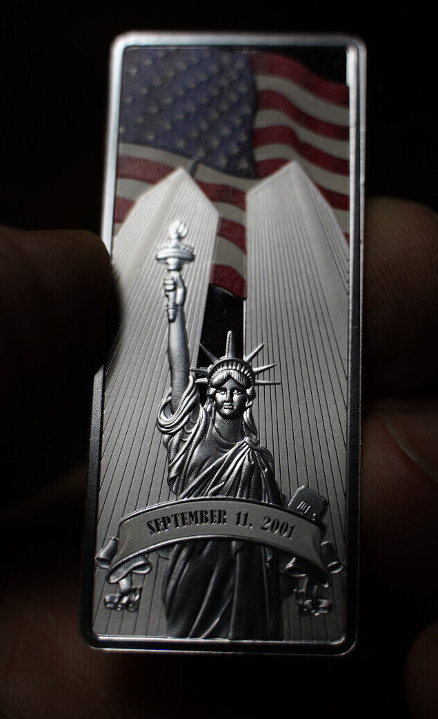 NEVER FORGET Sept. 11 2001-2021 Lady Liberty COLOR 1oz 999 FINE