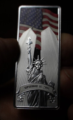 NEVER FORGET Sept. 11 2001-2021 Lady Liberty COLOR 1oz 999 FINE