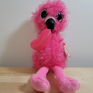 TY Dainty Flamingo Plüschtier – Mehrfarbig, Superweiches TySilk-Fell, Teil Der Beanie Boos Kollektion
