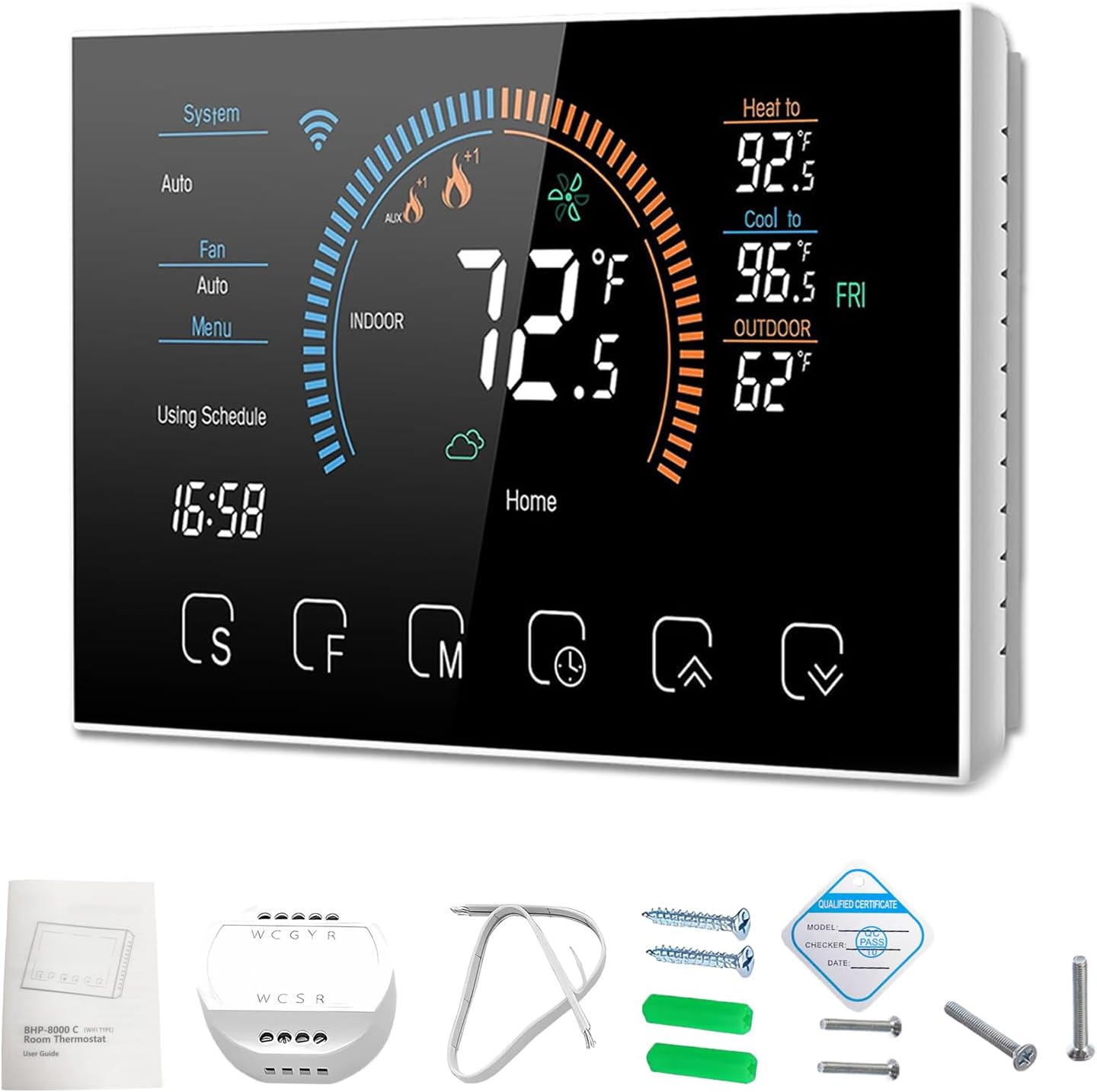 Smart Thermostat for Home Wifi, Programmable Thermostat for Connecting Heat Pump-image
