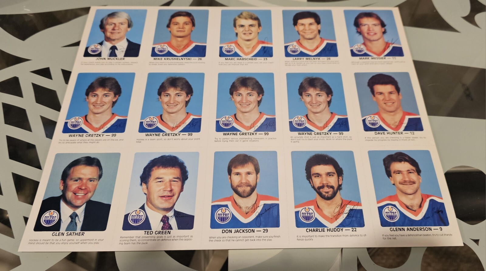 198485 Red Rooster Edmonton Oilers Uncut Sheet With 4 Wayne Gretzky In