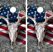 Skull Flag Cornhole Board Wraps Decal 3409