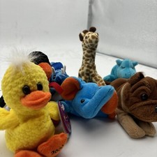 Lot of Seven Vintage Avon 1997 Kids Full O'Beans Plush Toys New Used 2000