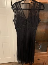 Size 6 Little Black Dress Mixit Sheer Layered Lined Beaded Party Cocktail