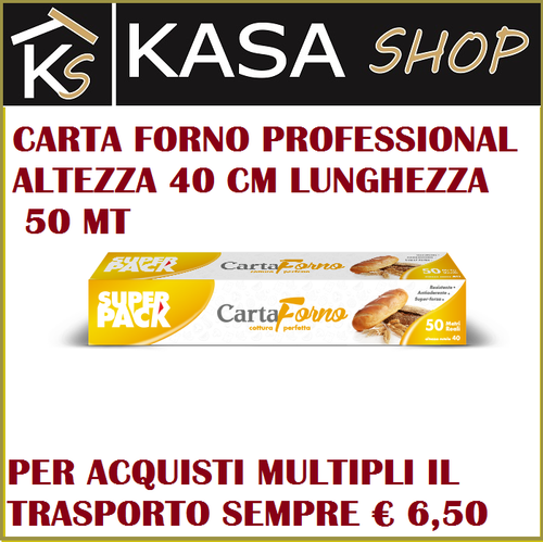 1 pz carta forno professionale GR/MQ 41 LARGHEZZA CM 40 lunghezza 50 mt |  eBay