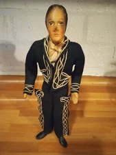 Anique Celluloid Mexican Charro Horseman Folk Art Mariachi Costume Doll 11"