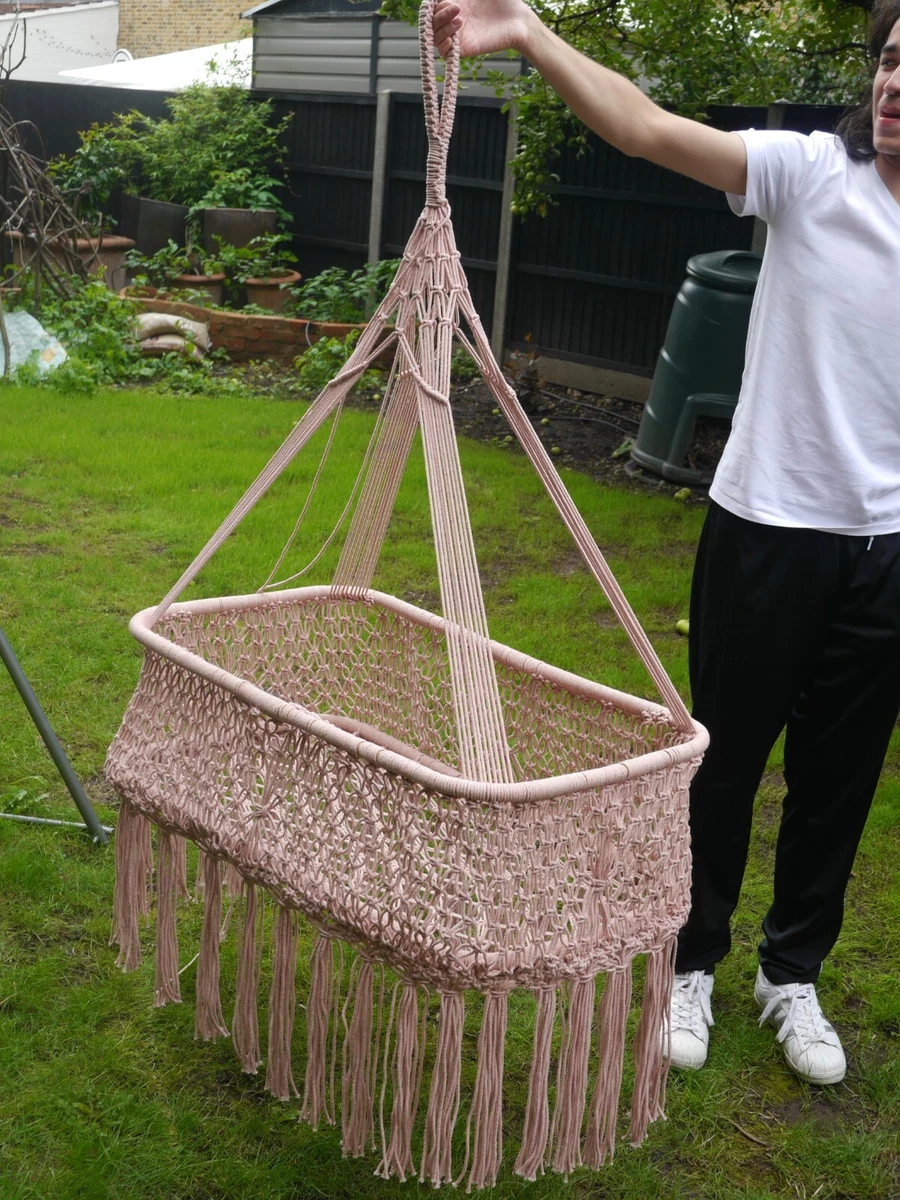 Hanging cheap macrame crib
