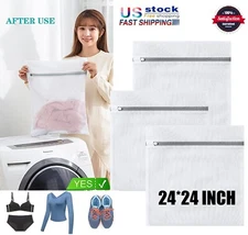 3× Zipped Wash Bag Mesh Net Laundry Washing Machine Lingerie Underwear Bra Socks
