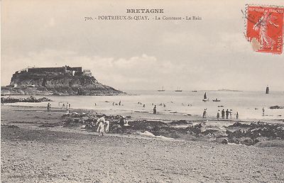 Old postcard PORTRIEUX ST QUAI LA COMTESSE LE BAIN