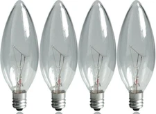4 GE 60w Decorative B Multi Use Candelabra Base Bulbs Crystal Clear 4PK Bulb