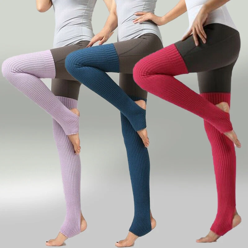 Mujeres Tejidos Largos Estribo Calcetines Sobre la Rodilla Hasta el Muslo Yoga Leggings Calentador de Piernas Foto 3 de 4