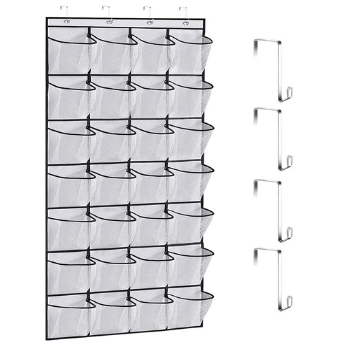 TORIO Over the Door Shoe Rack Organizer, 28 Large Pockets Hanging Shoe Organizer