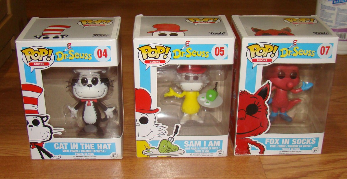 ファンコ　ポップ　アニメーション　ドクター・スース　フィギュア4点セット Funko POP! Books Dr Seuss #04 CAT IN HAT #05 SAM I AM #07 FOX IN