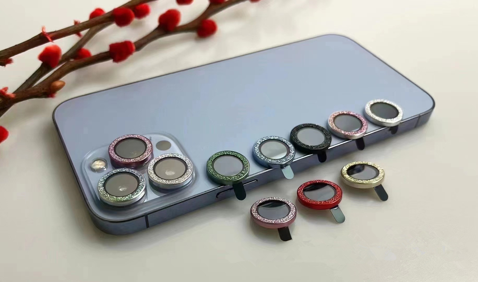 Glitter Camera Lens Protection For iphone 16 Pro Max 15 14 13 12 Tempered Glass