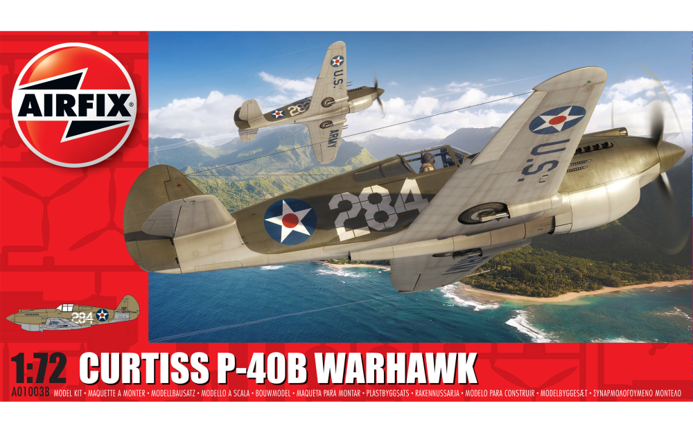 Airfix Kit Modello Curtiss P-40B Warhawk 1:72 WW2 USA Militare Guerra Aereo